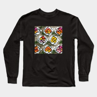 Pansy Vintage Floral Illustration Since Retro Long Sleeve T-Shirt